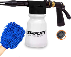 Car Wash Foam Gun + Free Microfiber Wash Mitt (Black)