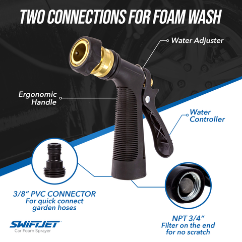Car Wash Foam Gun + Free Microfiber Wash Mitt (Choose Orange, Blue or Black)